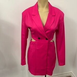 BNWOT Hot Barbie Pink Long Sleeves Blazer Dress